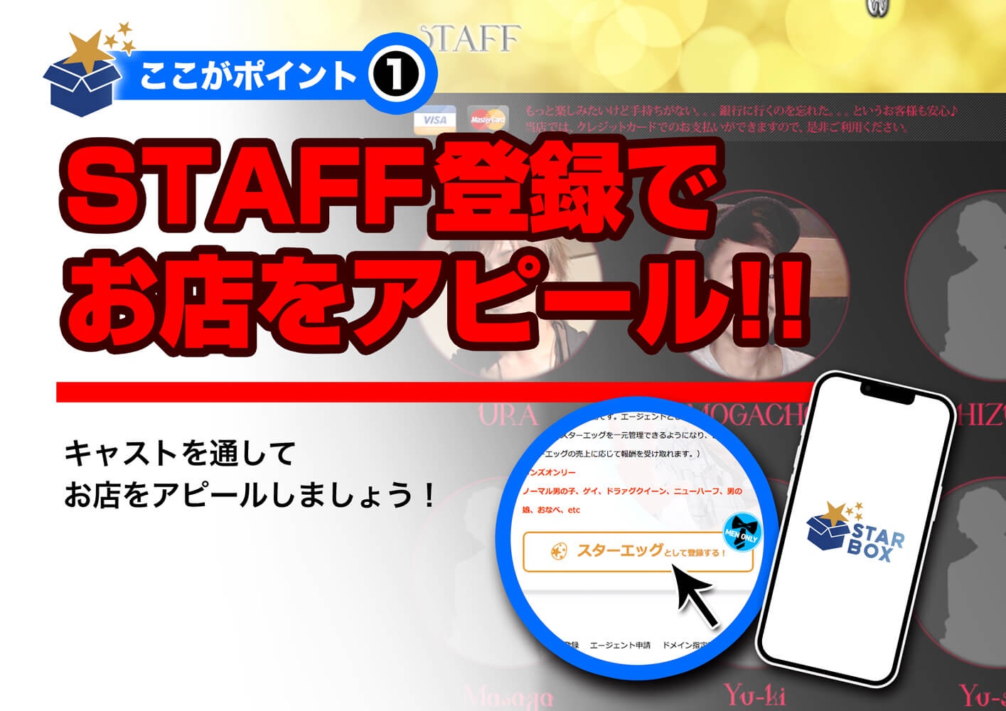 STAFF登録でお店をアピール!!